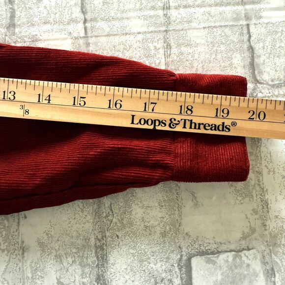 VTG Alain Toussaint Corduroy Midi Dress Rust Orange Long Sleeve Front Button 4P - Picture 7 of 8